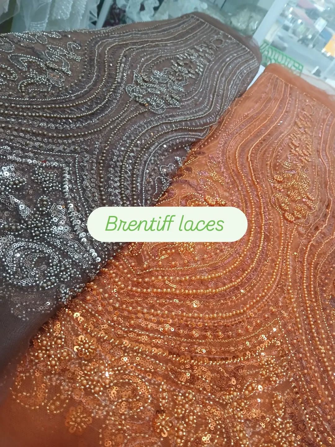 Gunmetal and Amber Beading