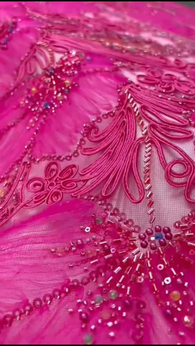 Fuchsia Feather Applique