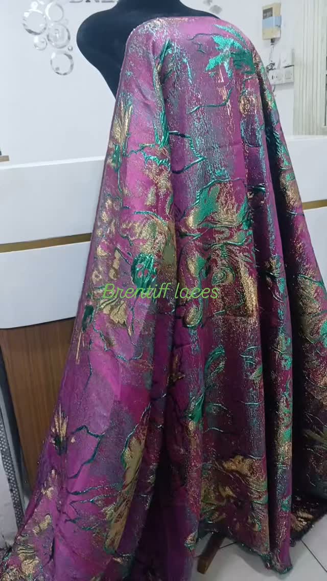 Magenta Foil Brocade